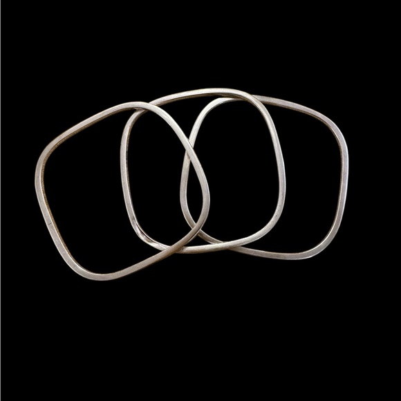 3 Sterling Silver Bangles — 2.5” - Picture 2 of 4